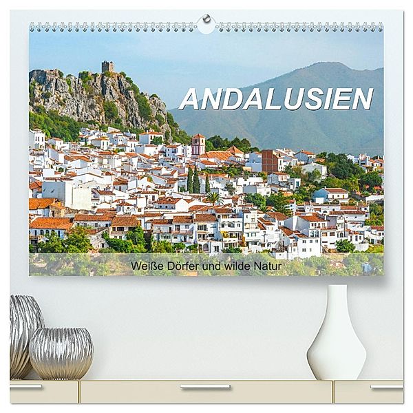 Andalusien - Weisse Dörfer und wilde Natur (hochwertiger Premium Wandkalender 2025 DIN A2 quer), Kunstdruck in Hochglanz, Calvendo, Jürgen Feuerer