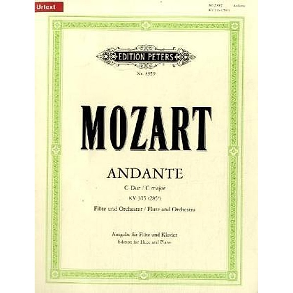 Andante für Flöte und Orchester C-Dur KV 315 (285e), Klavierauszug, Wolfgang Amadeus Mozart
