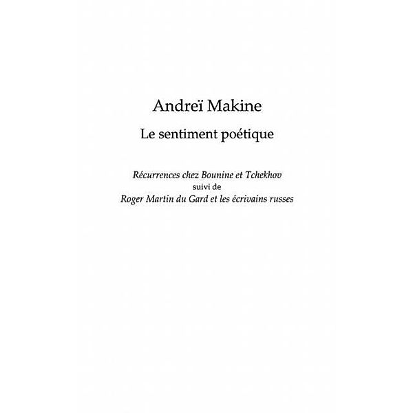 Andrea makine - le sentiment poetique / Hors-collection, Fode Lamine Toure