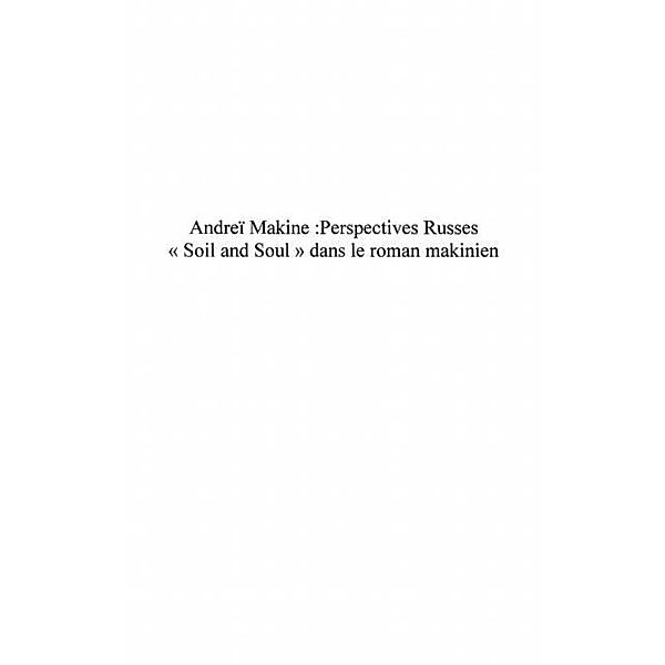 Andrei makine perspectives russes / Hors-collection, Collectif