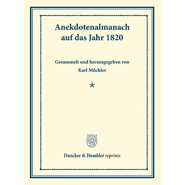Anekdotenalmanach auf das Jahr 1820.