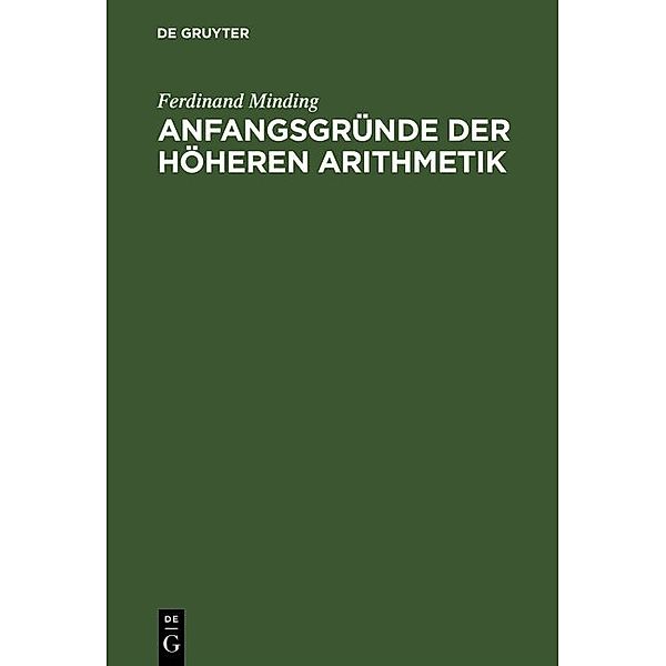 Anfangsgründe der höheren Arithmetik, Ferdinand Minding