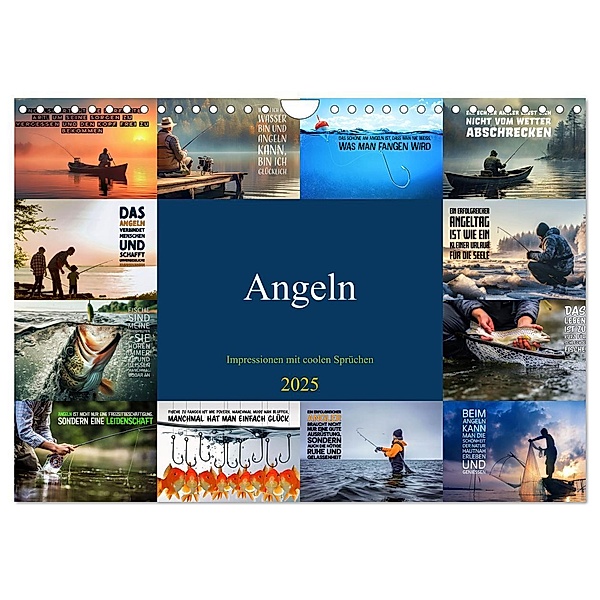 Angeln - Impressionen mit coolen Sprüchen (Wandkalender 2025 DIN A4 quer), CALVENDO Monatskalender, Calvendo, Susan Michel