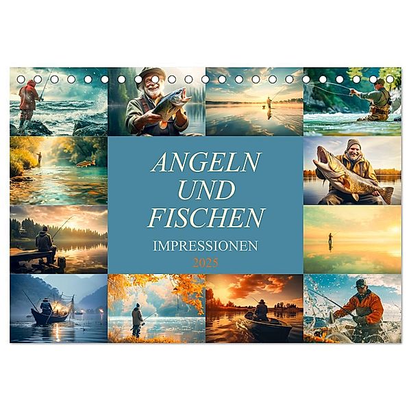 Angeln und Fischen Impressionen (Tischkalender 2025 DIN A5 quer), CALVENDO Monatskalender, Calvendo, Dirk Meutzner