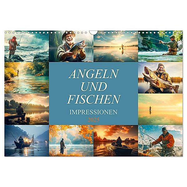 Angeln und Fischen Impressionen (Wandkalender 2025 DIN A3 quer), CALVENDO Monatskalender, Calvendo, Dirk Meutzner