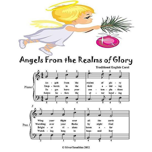 Angels from the Realms of Glory - Easy Piano Sheet Music Junior Edition, Silver Tonalities