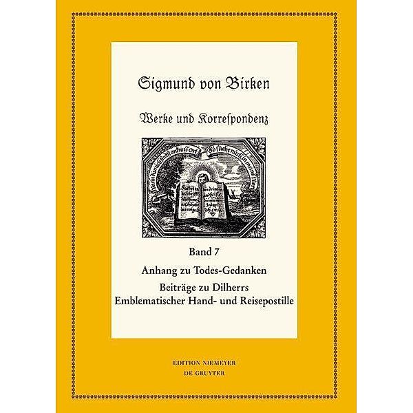 Anhang zu Todes-Gedanken und Todten-Andenken / Neudrucke deutscher Literaturwerke. N. F. Bd.67/68