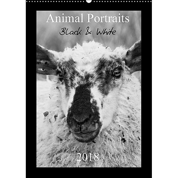 Animal Portraits Black & White 2018 CH Version (Wandkalender 2018 DIN A2 hoch), Peter Hebgen