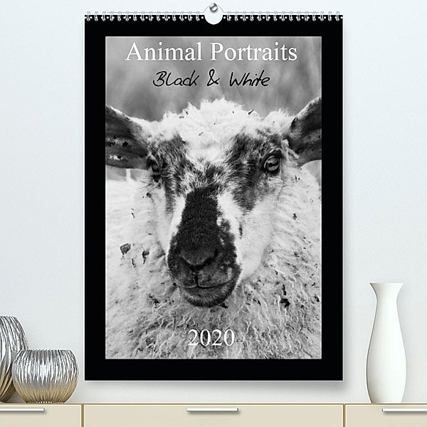 Animal Portraits Black & White 2020 CH Version (Premium-Kalender 2020 DIN A2 hoch), Peter Hebgen