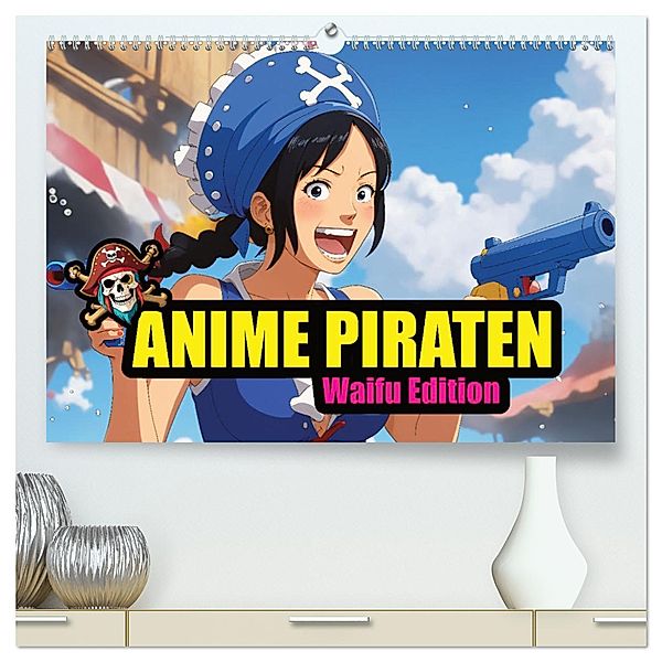 Anime Piraten - Waifu Edition (hochwertiger Premium Wandkalender 2025 DIN A2 quer), Kunstdruck in Hochglanz, Calvendo, Carmen Wrede