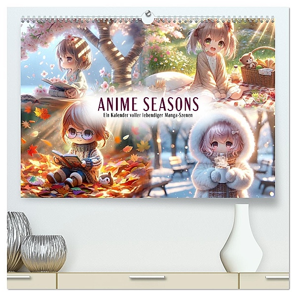 Anime Seasons: Ein Kalender voller lebendiger Manga-Szenen (hochwertiger Premium Wandkalender 2025 DIN A2 quer), Kunstdruck in Hochglanz, Calvendo, artefacti