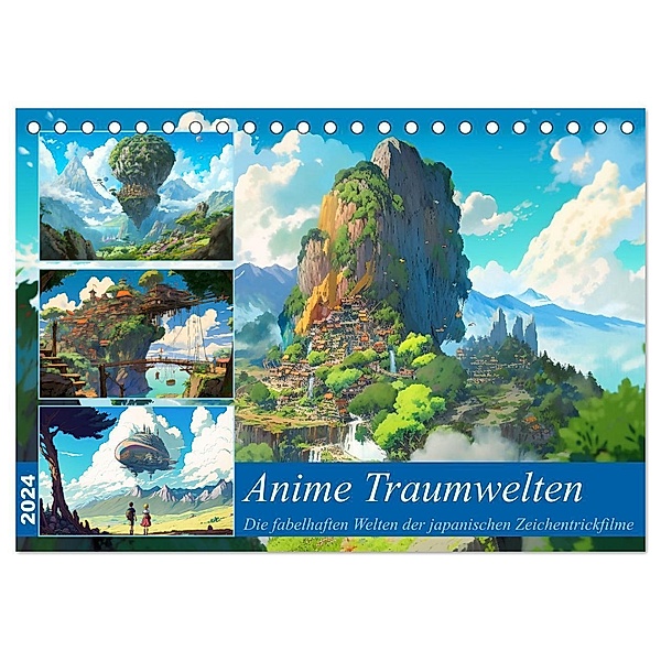 Anime Traumwelten (Tischkalender 2024 DIN A5 quer), CALVENDO Monatskalender, Kerstin Waurick