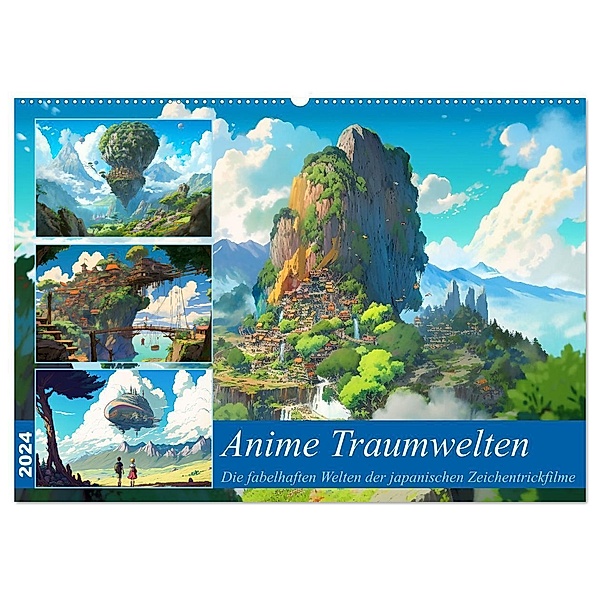 Anime Traumwelten (Wandkalender 2024 DIN A2 quer), CALVENDO Monatskalender, Kerstin Waurick