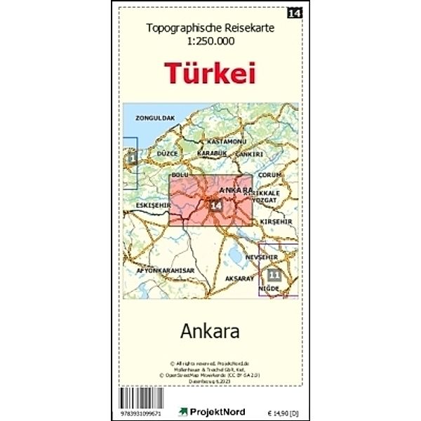Ankara - Topographische Reisekarte 1:250.000 Türkei (Blatt 14), Jens Uwe Mollenhauer