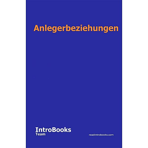 Anlegerbeziehungen, IntroBooks Team