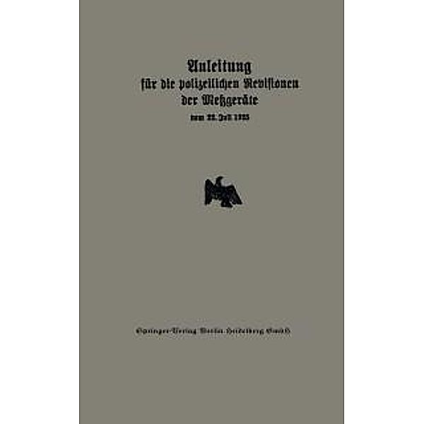 Anleitung für die polizeilichen Revisionen der Metzgeräte vom 22. Juli 1925, Ministerium Für Handel Und Gewerbe