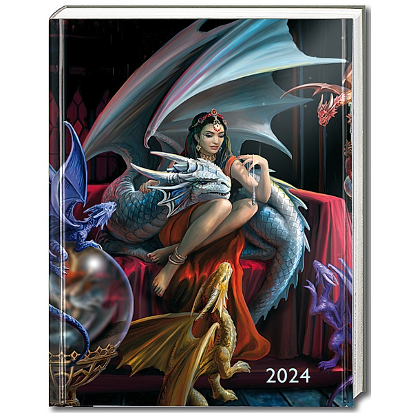 Anne Stokes - Drachencharme - Taschenkalender 2024, Flame Tree Publishing