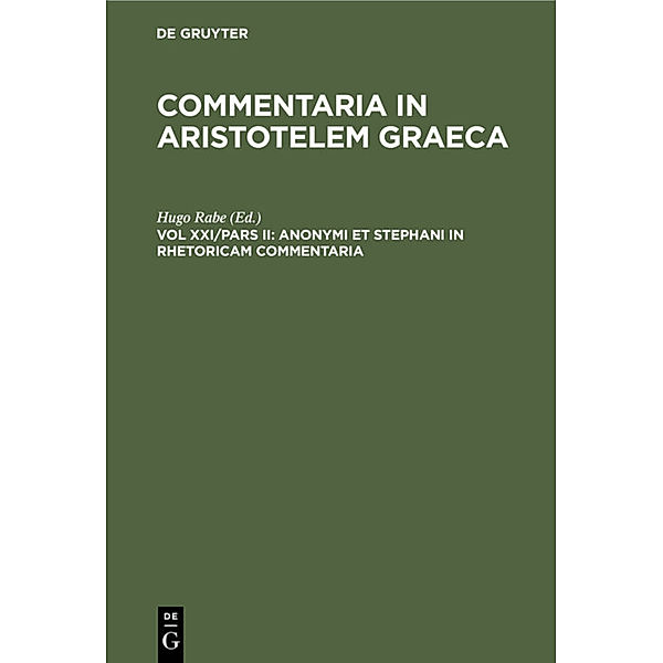 Anonymi et Stephani in rhetoricam commentaria