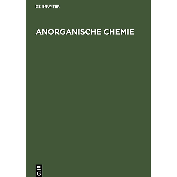 Anorganische Chemie, Erwin Riedel