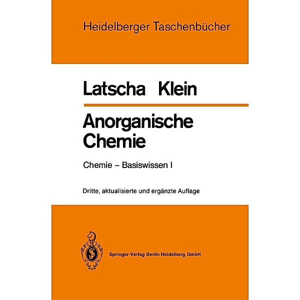 Anorganische Chemie / Heidelberger Taschenbücher Bd.193, Hans P. Latscha, Helmut A. Klein