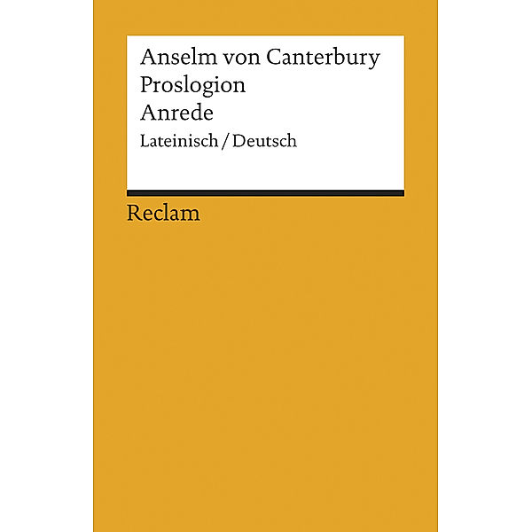 Anrede. Proslogion, Anselm von Canterbury