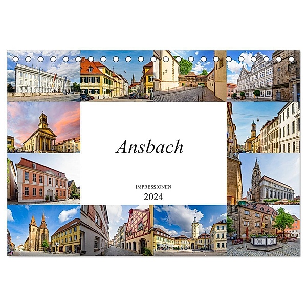Ansbach Impressionen (Tischkalender 2024 DIN A5 quer), CALVENDO Monatskalender, Dirk Meutzner