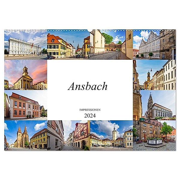 Ansbach Impressionen (Wandkalender 2024 DIN A2 quer), CALVENDO Monatskalender, Dirk Meutzner