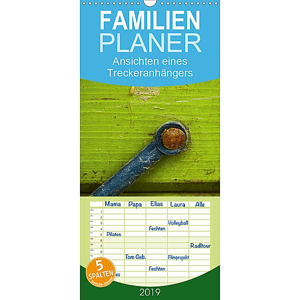 Ansichten eines Treckeranhängers / Geburtstagskalender - Familienplaner hoch (Wandkalender 2019 , 21 cm x 45 cm, hoch), Gabi Hampe