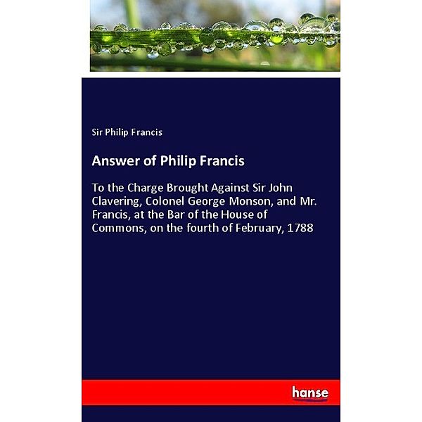 Answer of Philip Francis, Sir Philip Francis