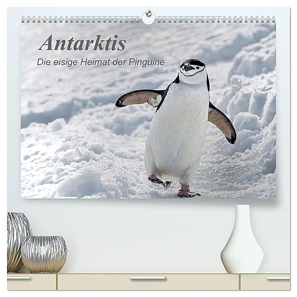 Antarktis, die eisige Heimat der Pinguine (hochwertiger Premium Wandkalender 2024 DIN A2 quer), Kunstdruck in Hochglanz, Michèle Junio