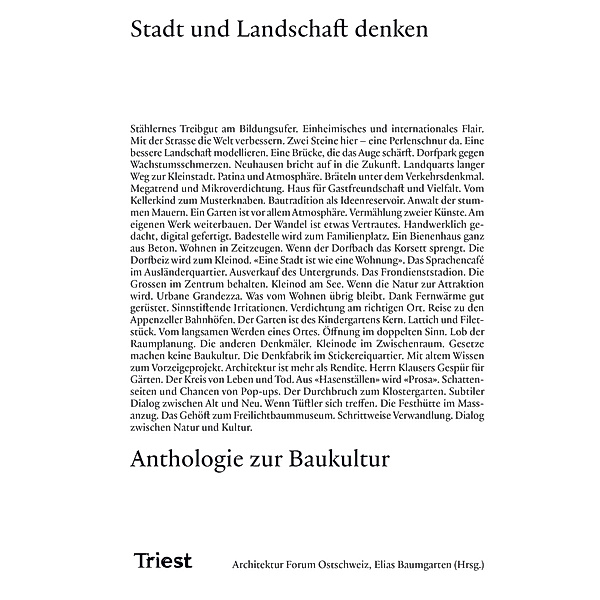 Anthologie zur Baukultur / Stadt und Landschaft denken