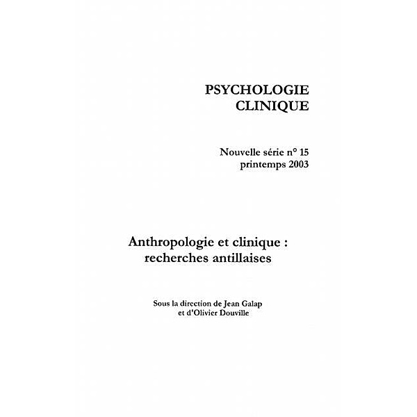 Anthropologie et clinique / Hors-collection, Collectif