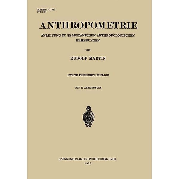Anthropometrie, Rudolf Martin