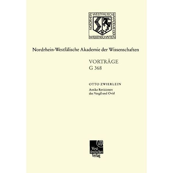 Antike Revisionen des Vergil und Ovid, Otto Zwierlein