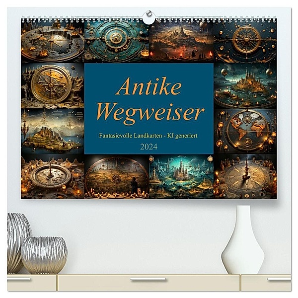 Antike Wegweiser (hochwertiger Premium Wandkalender 2024 DIN A2 quer), Kunstdruck in Hochglanz, Cathrin Illgen