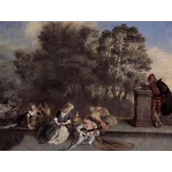 Antoine Watteau - Der Zeitvertreib der italienischen Komödianten (Récréation italienne) - 100 Teile (Puzzle)