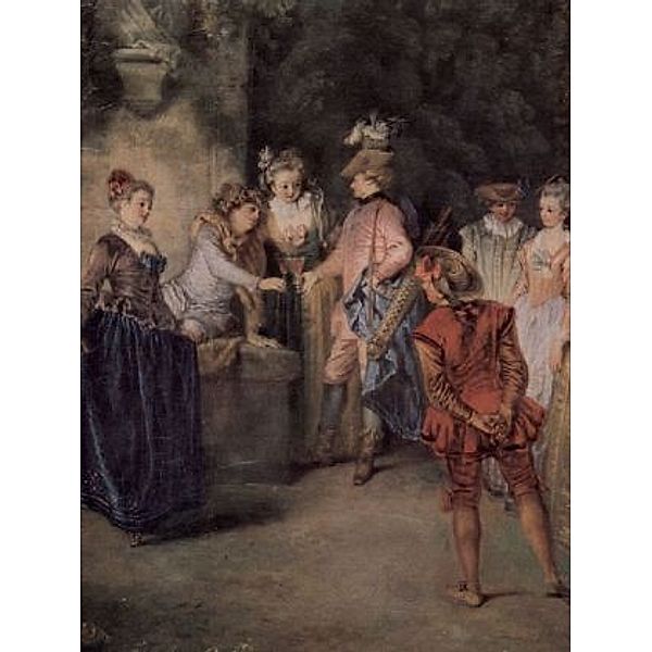 Antoine Watteau - Die französische Komödie (L'amour au théâtre français), Detail - 200 Teile (Puzzle)