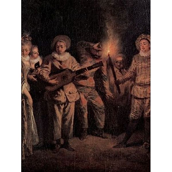 Antoine Watteau - Die italienische Komödie (L'amour au théâtre italien), Detail - 100 Teile (Puzzle)