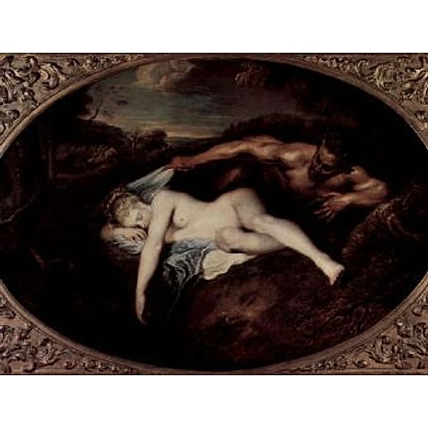 Antoine Watteau - Jupiter und Antiope (Satyr und schlafende Nymphe), Oval - 2.000 Teile (Puzzle)