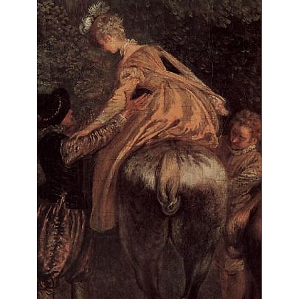 Antoine Watteau - Treffen zur Jagd (Rendez-vous de chasse), Detail - 100 Teile (Puzzle)