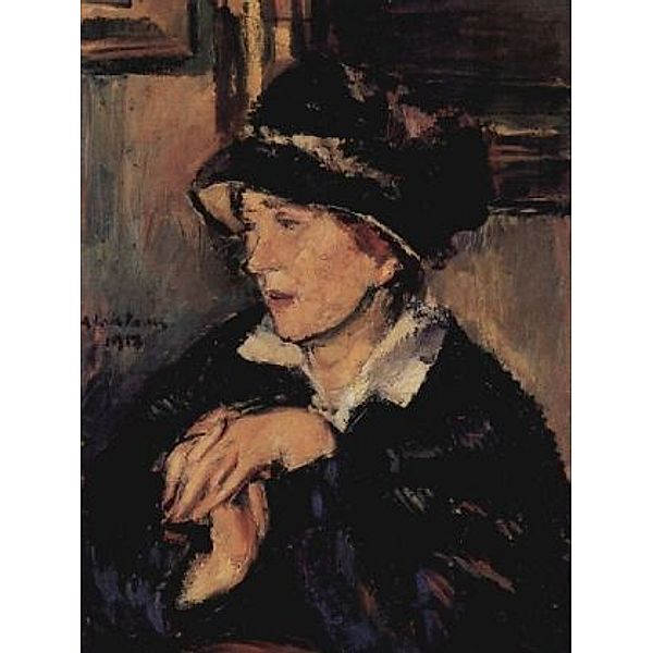 Anton Faistauer - Porträt einer Dame mit dunklem Hut - 1.000 Teile (Puzzle)