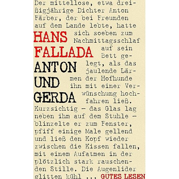 Anton und Gerda, Hans Fallada