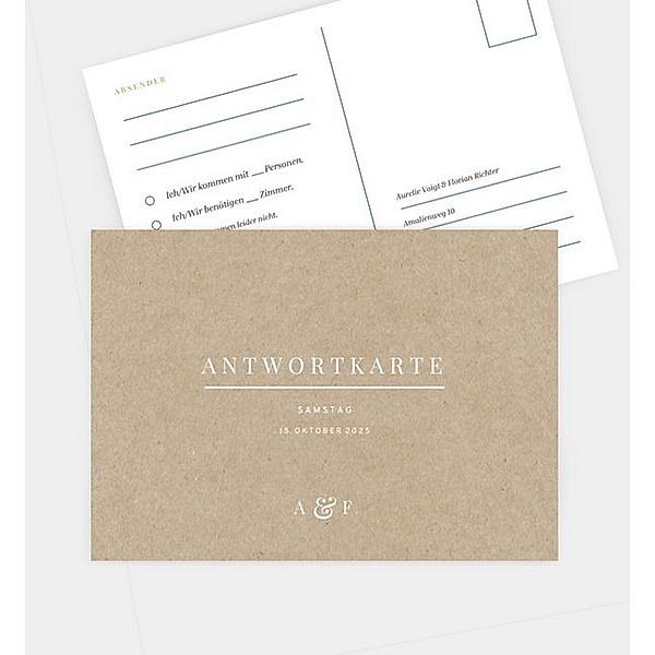 Antwortkarte Classico · Crafty, Postkarte quer (148 x 105mm)