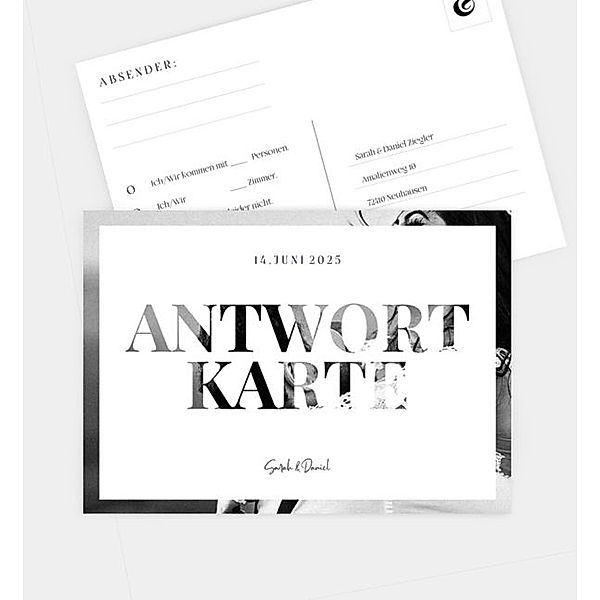 Antwortkarte lovely, Postkarte quer (148 x 105mm)