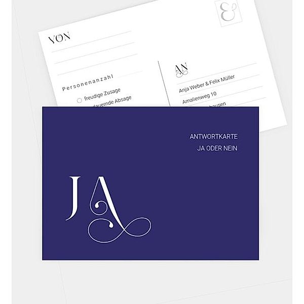 Antwortkarte Modern Font, Postkarte quer (148 x 105mm)