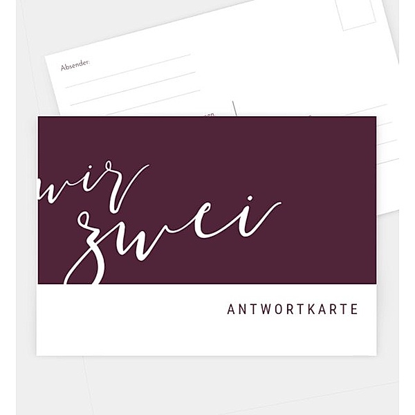 Antwortkarte Modern Romance, Postkarte quer (170 x 120mm)