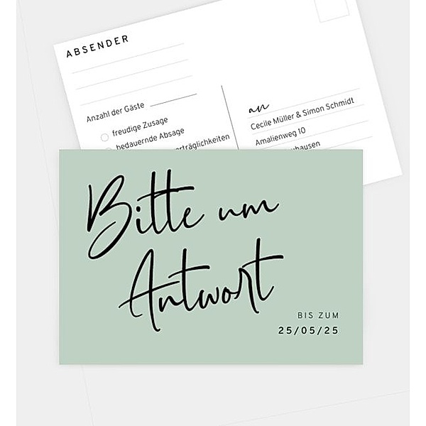 Antwortkarte Only Us, Postkarte quer (148 x 105mm)