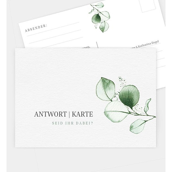 Antwortkarte Sweet Eucalyptus, Postkarte quer (170 x 120mm)