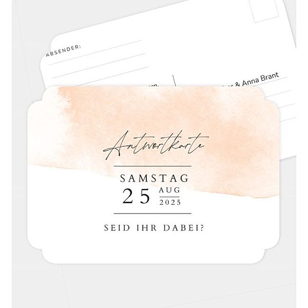 Antwortkarte Zarter Schleier, Postkarte quer (170 x 120mm)