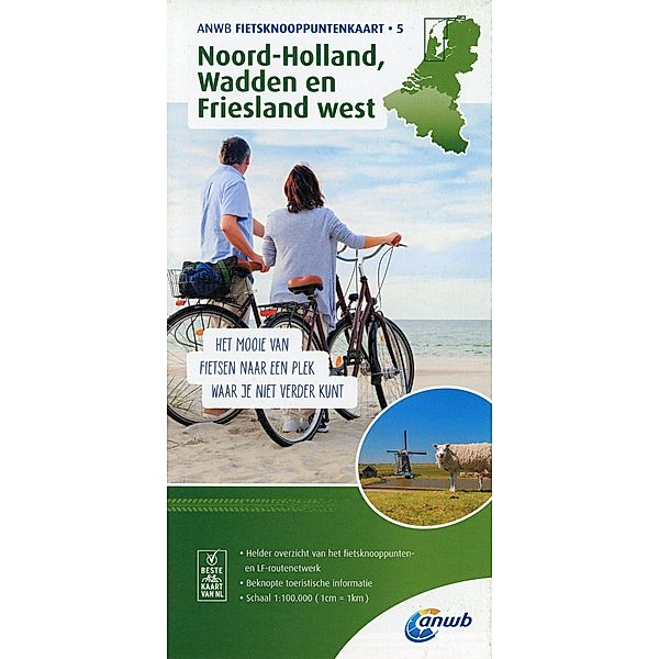 ANWB Fietsknooppuntenkaart Noord-Holland, Wadden en Friesland west